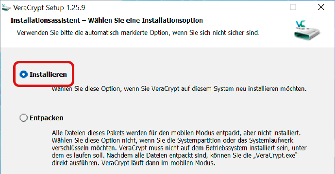 Das Verschlüsselungs-Tool Veracrypt