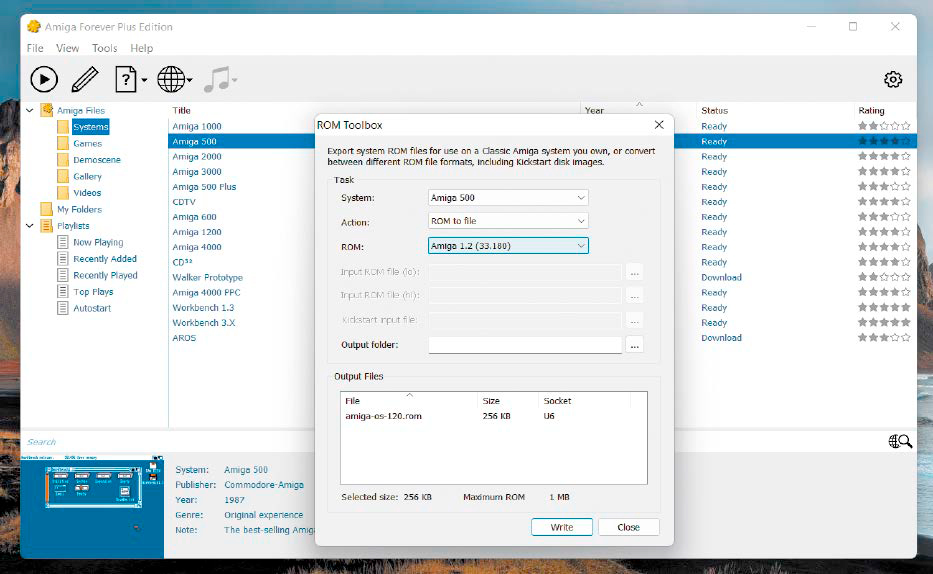 Amiberry benötigt ein funktionierendes ROM: Es gibt viele Möglichkeiten, sich eines zu besorgen. Mit Amiga Forever geht das unkompliziert, allerdings nur unter Windows.