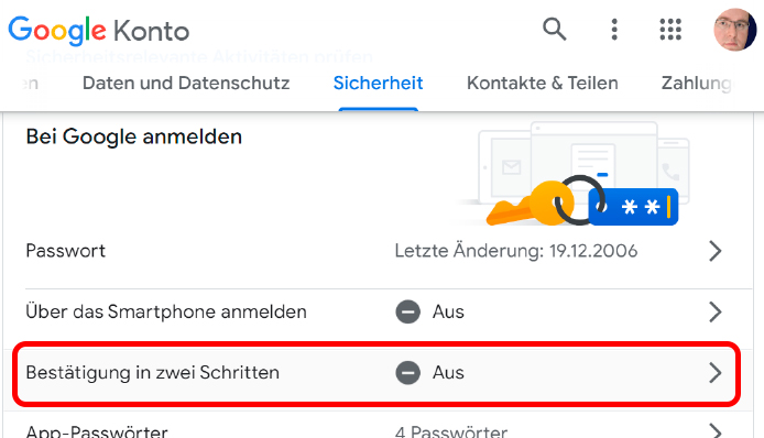 2FA bei Onlinediensten aktivieren