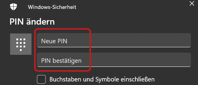 PIN eingeben