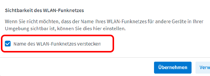WLAN verbergen