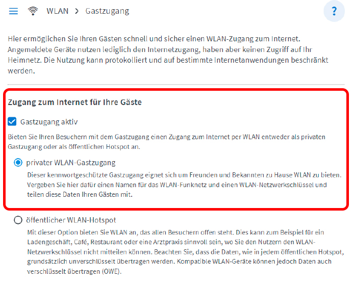 Gast-WLAN einrichten