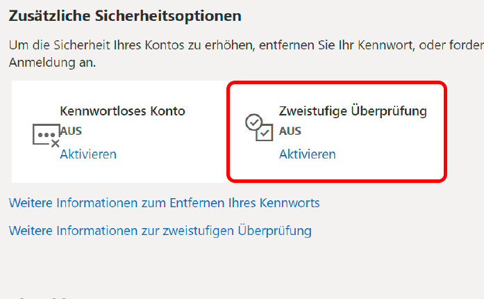 2FA bei Onedrive aktivieren (3)
