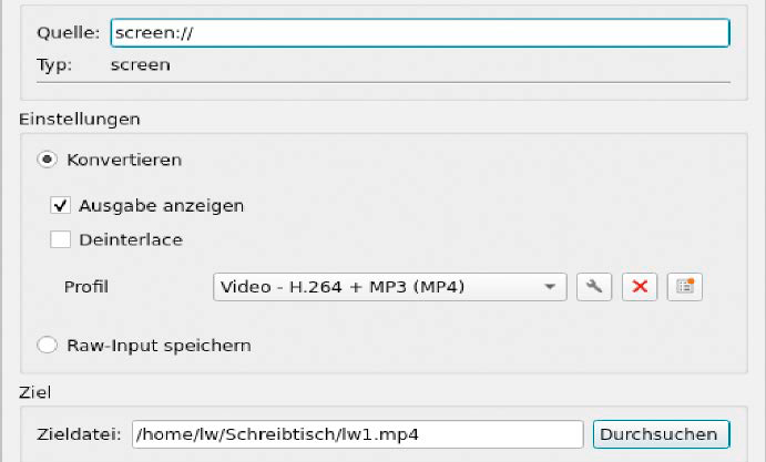 Bildschirmaufzeichnung mit dem VLC: Tutorialprofis wird das nicht genügen, für gelegentliche Hilfestellung im Bekanntenkreis kann der VLC aber aushelfen.