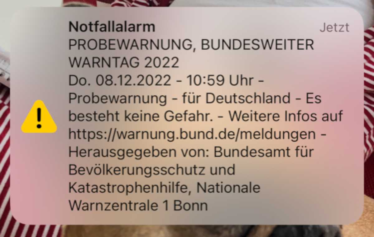 Cell Broadcast vom 8.12.2022