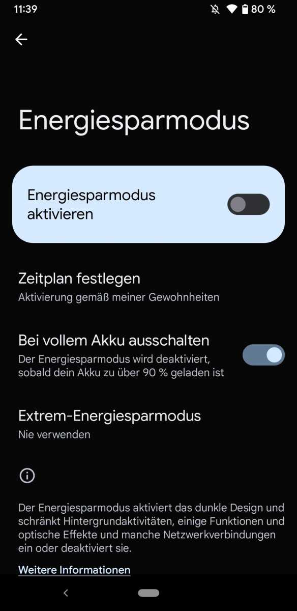 Smartphone Energiesparmodus