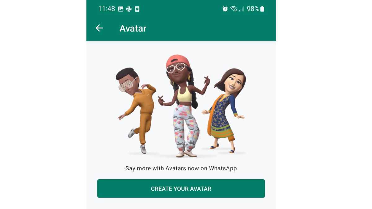 Create an avatar on WhatsApp