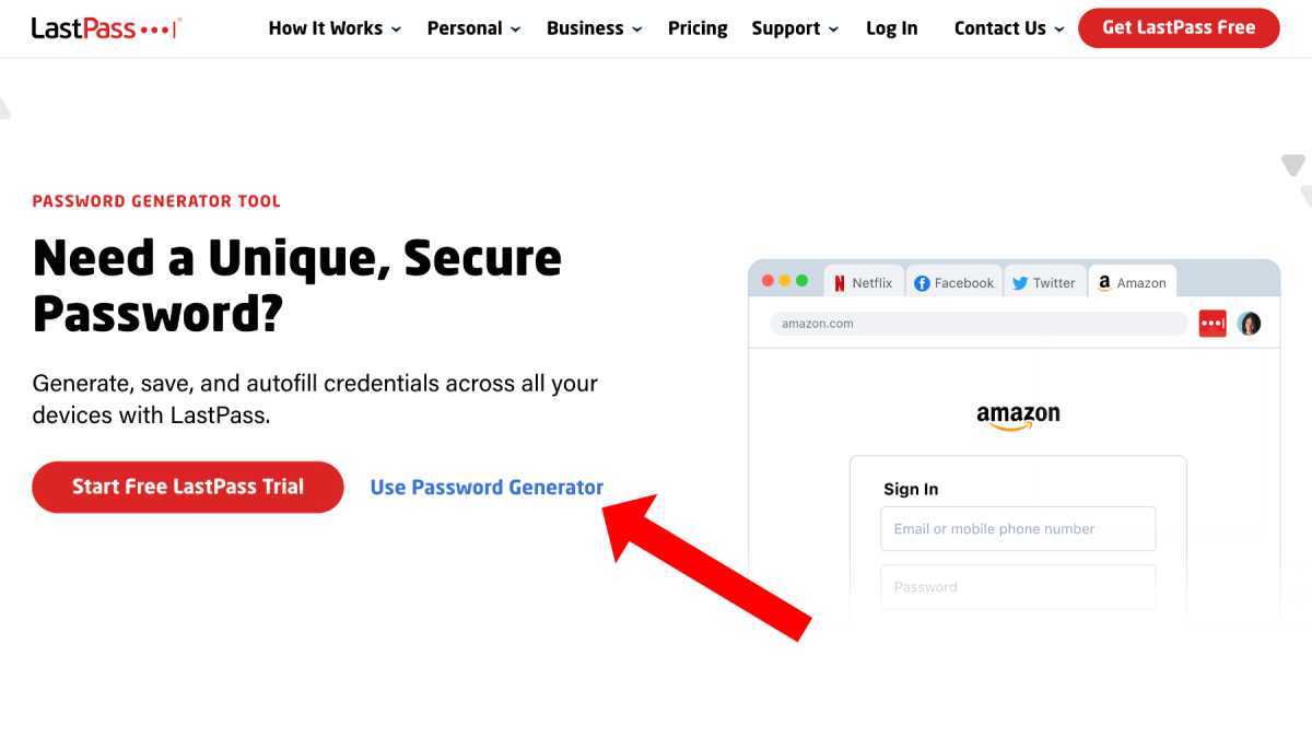 Using a password generator