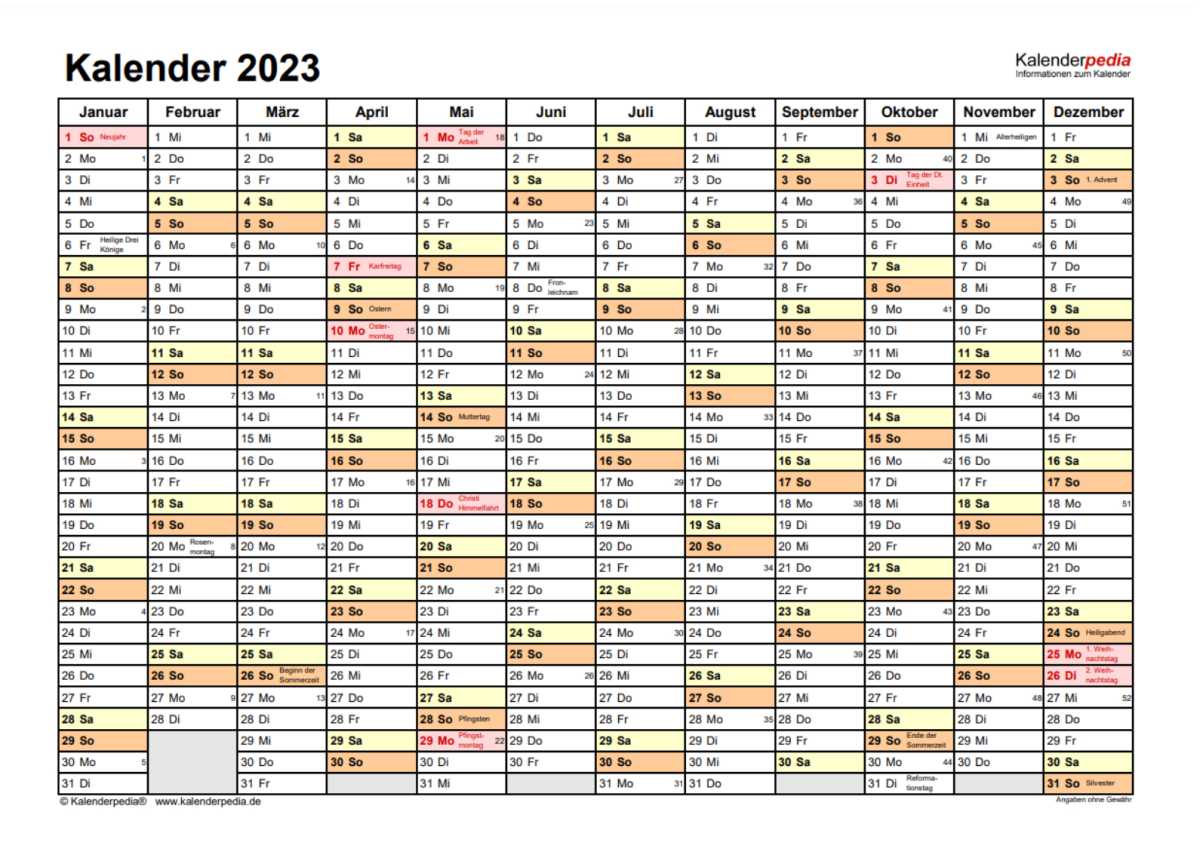 Kalender 2023
