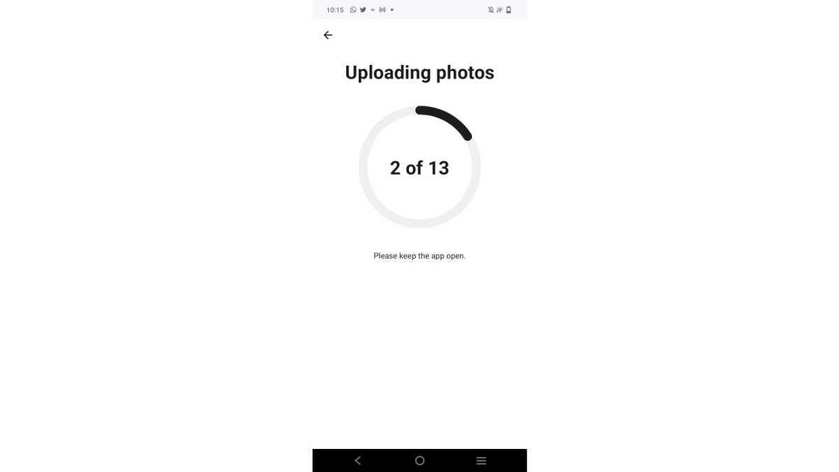 Lensa uploading photos 2 of 12 screenshot on android phone