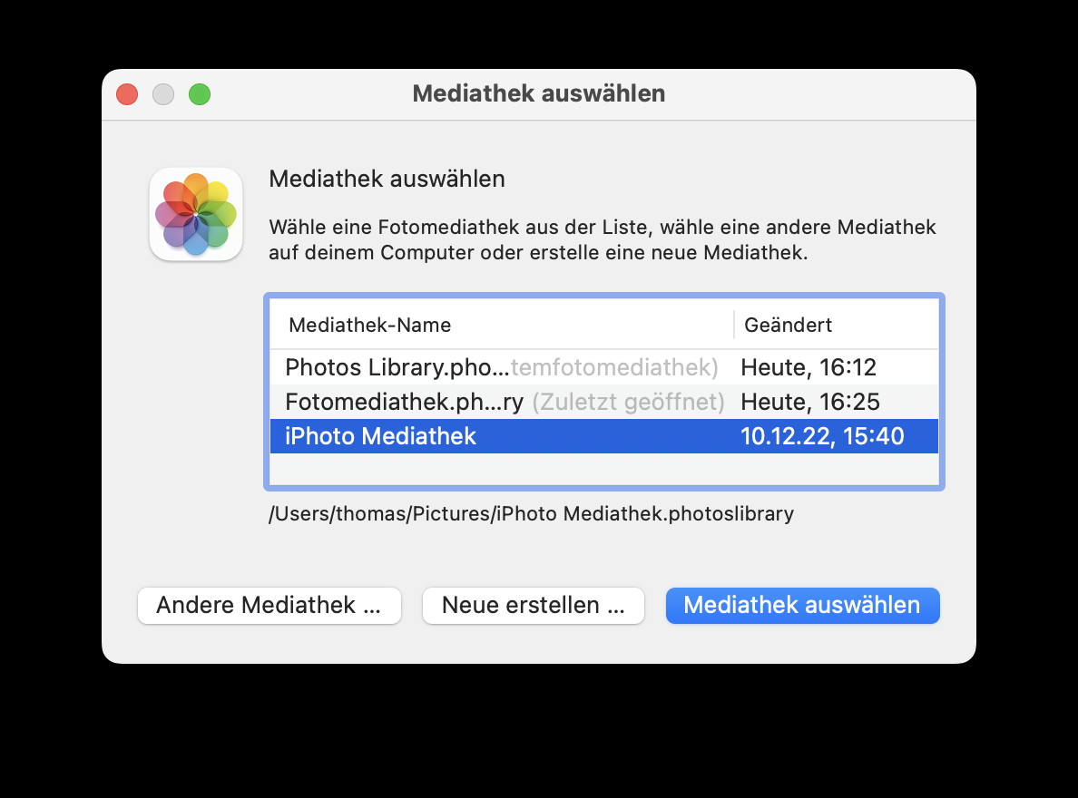 Mediathek auswählen