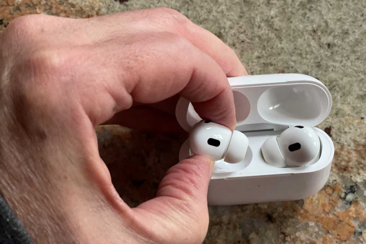 Putting Apple AirPods Pro 2nd gen in their case