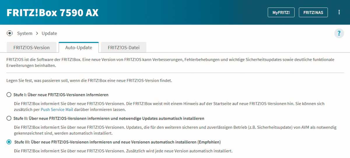 Fritzbox Update