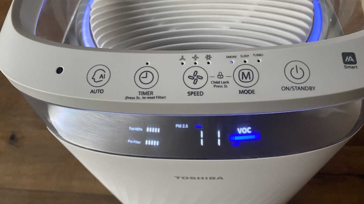 Air purifier control panel