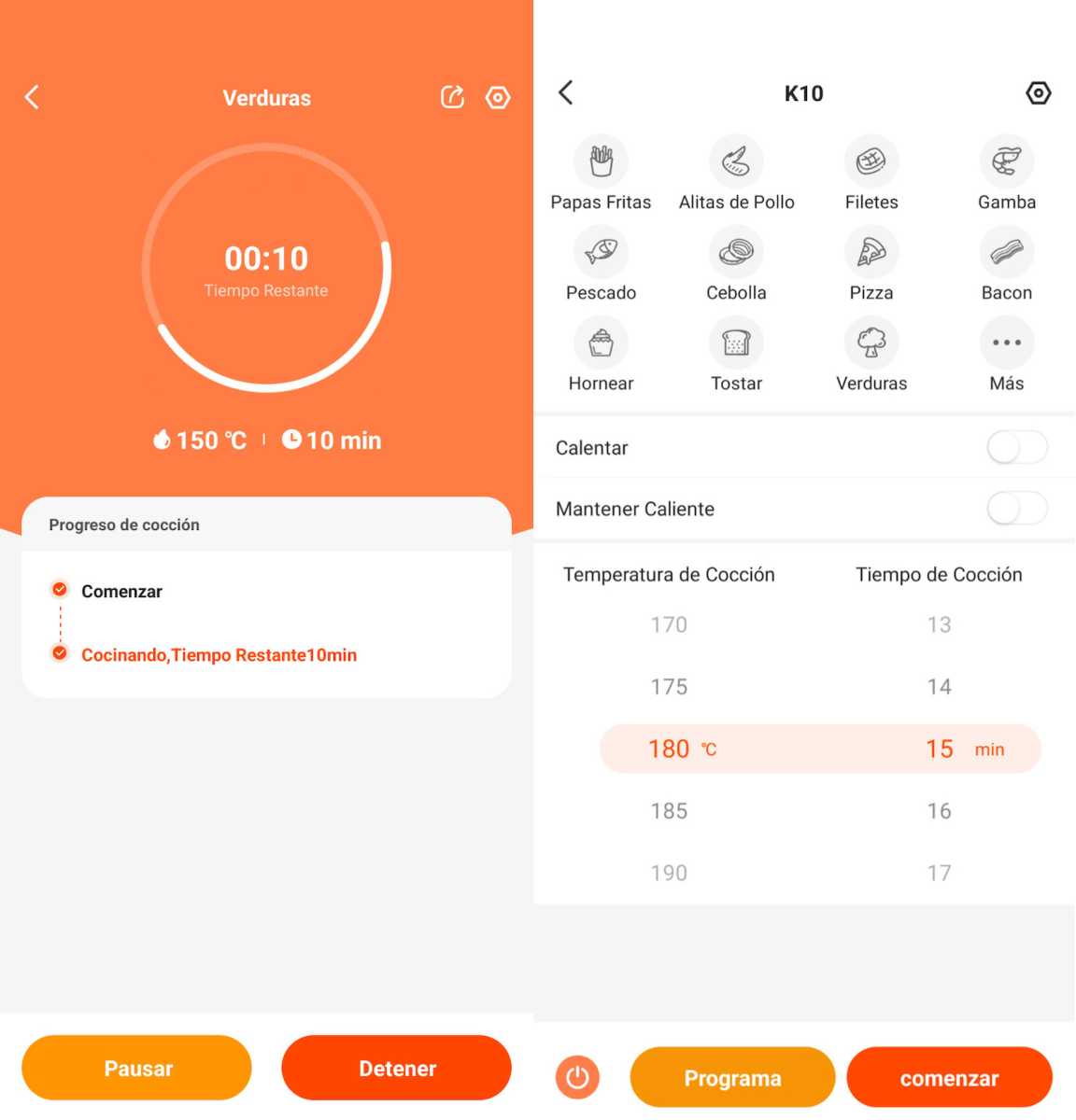 Interfaz de la app de Ultenic