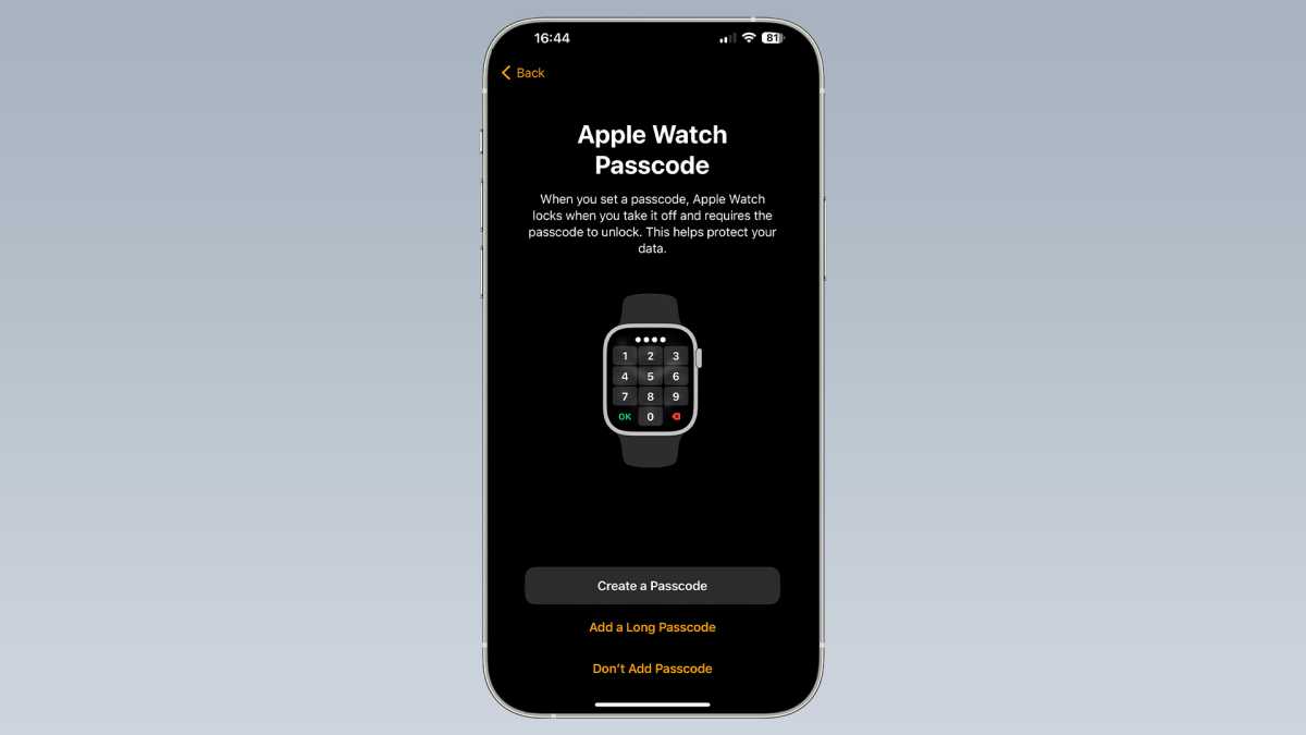Apple Watch setup - Passcode setup