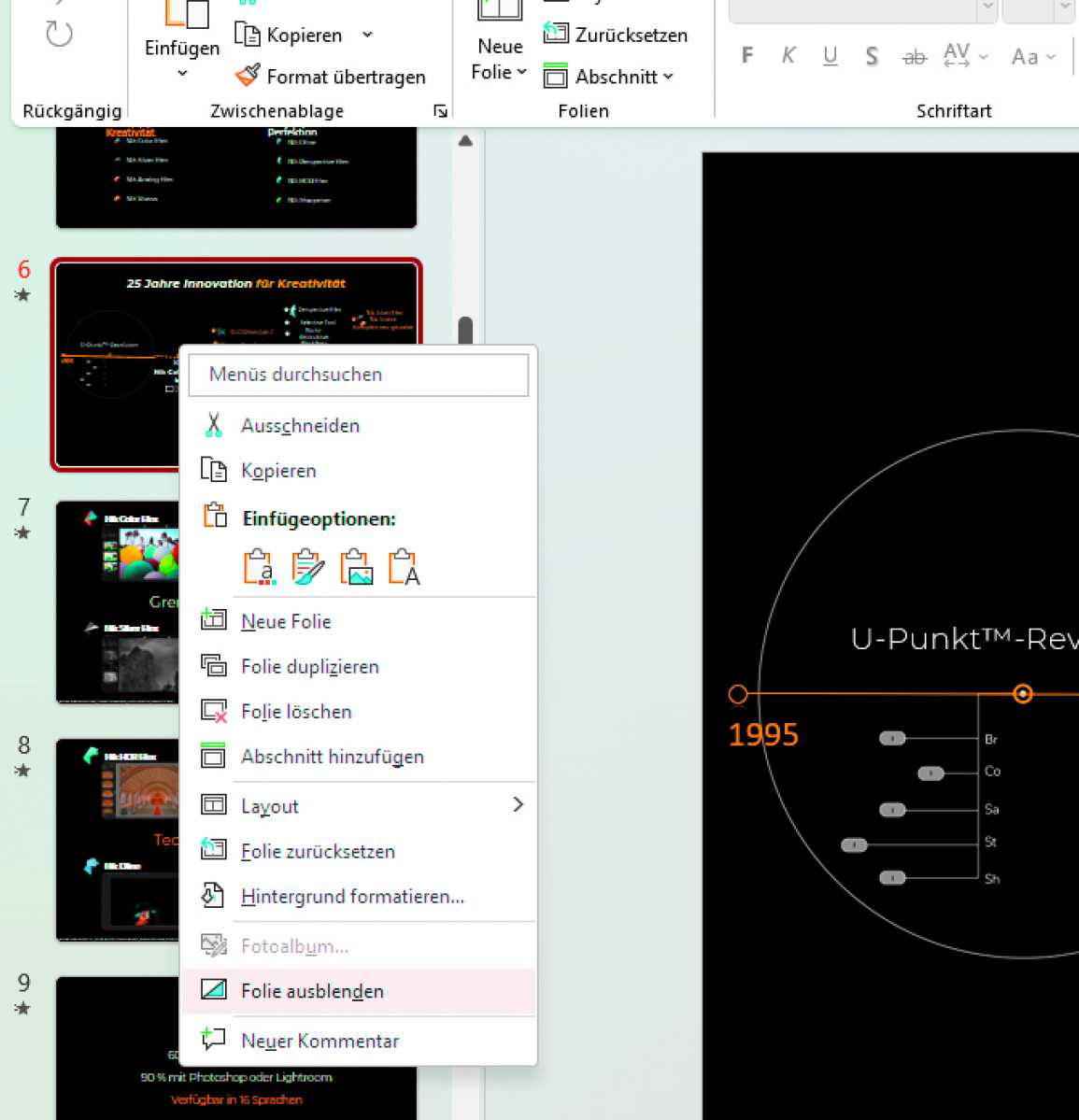 Powerpoint Folie ausblenden