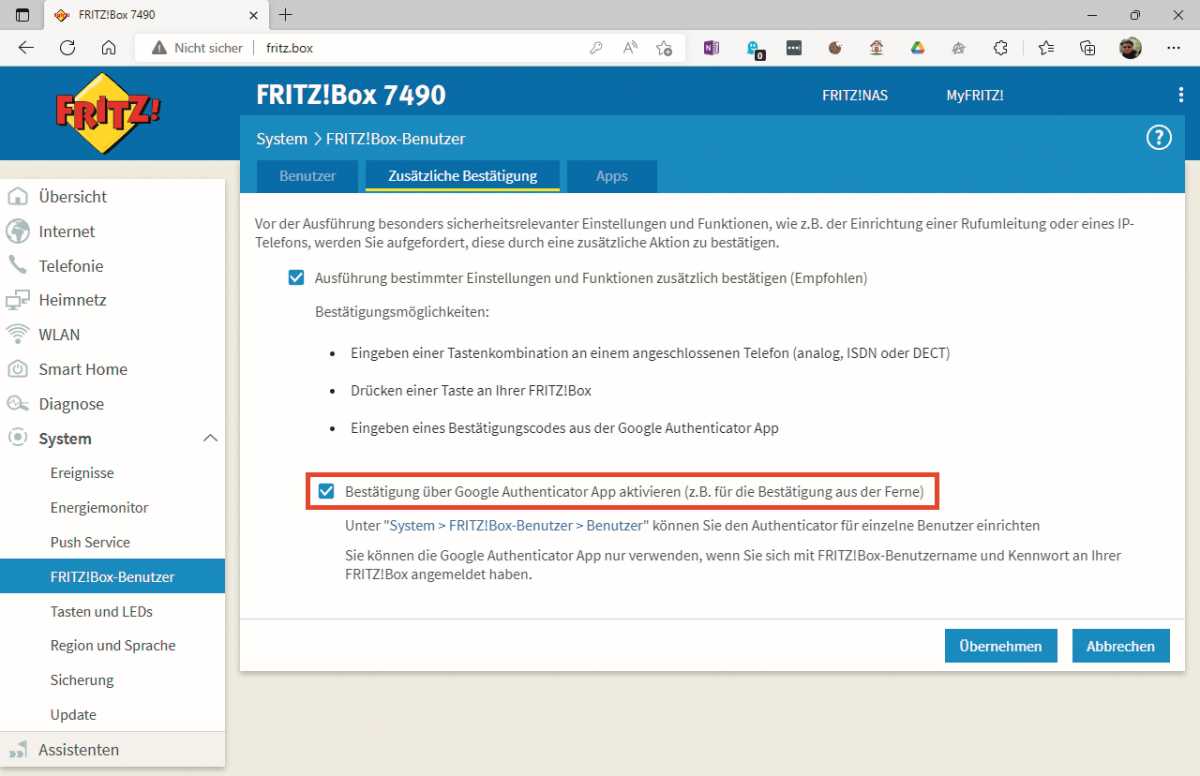 Fritzbox Authenticator