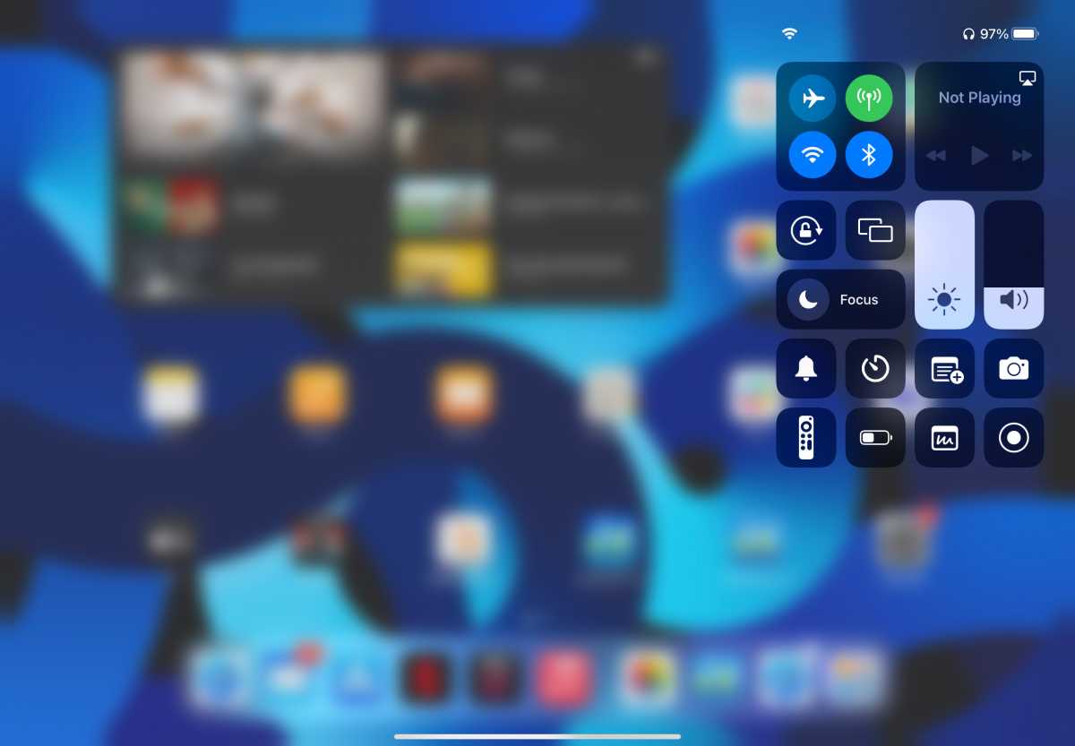 Control Center on iPad