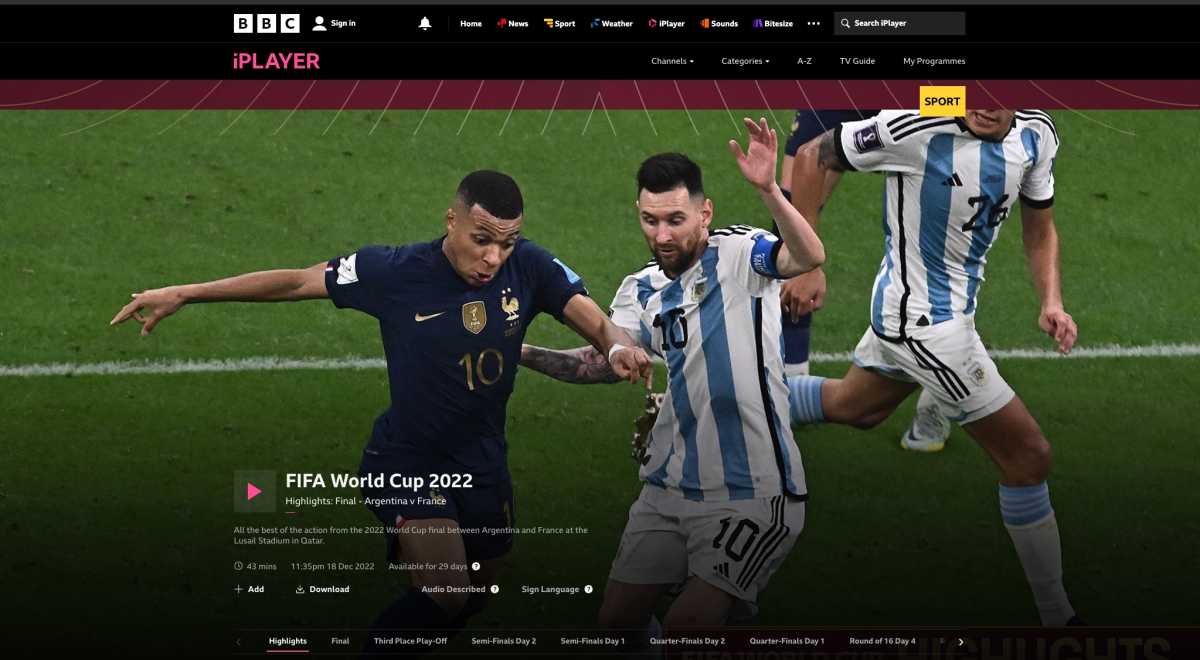 iPlayer Copa Mundial de Fútbol