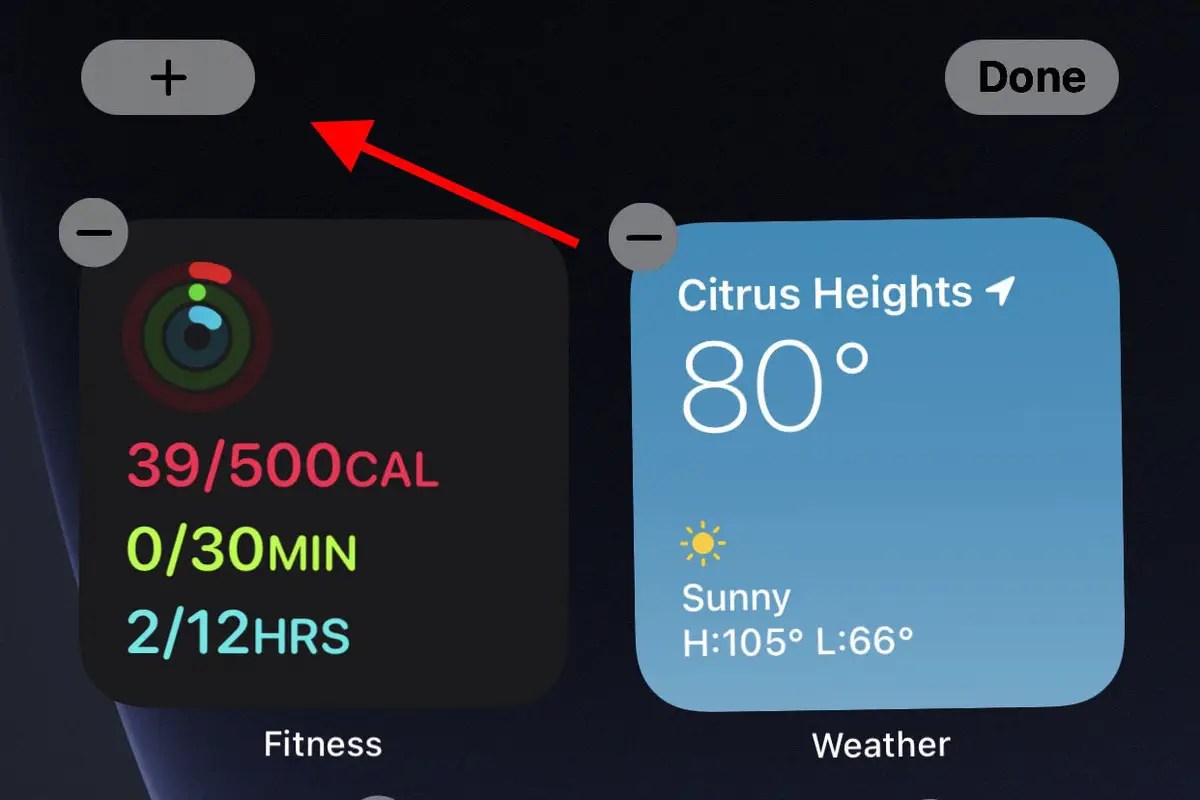 iOS add widgets