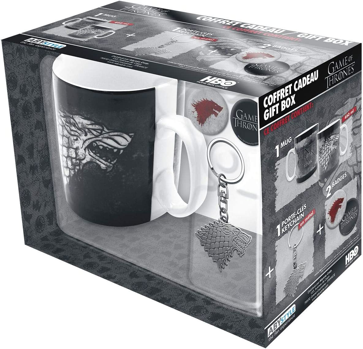 Pack Stark Taza + Llavero + Vaso de Juego de Tronos