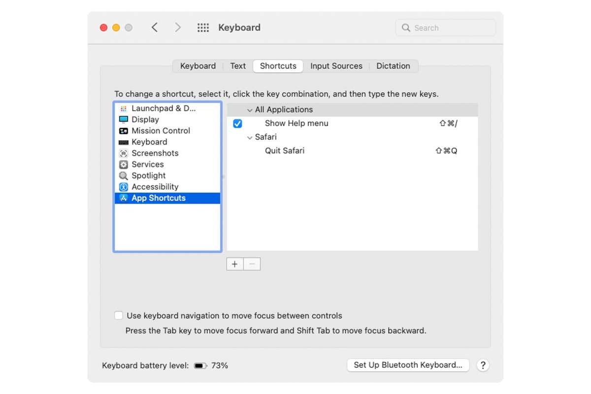 macOS Monterey App Shortcuts