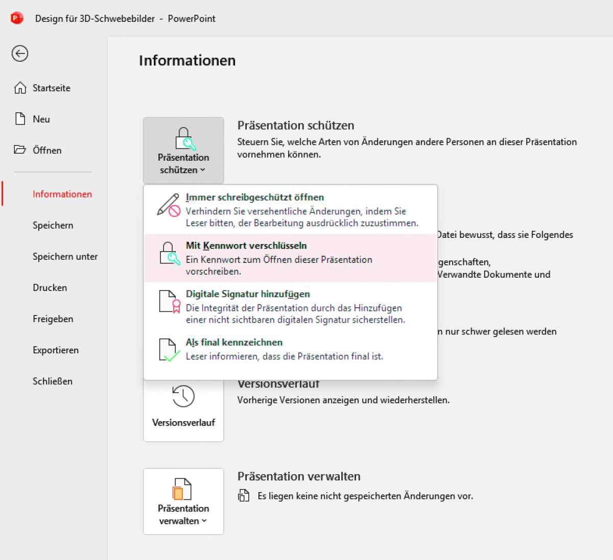 Powerpoint Passwort