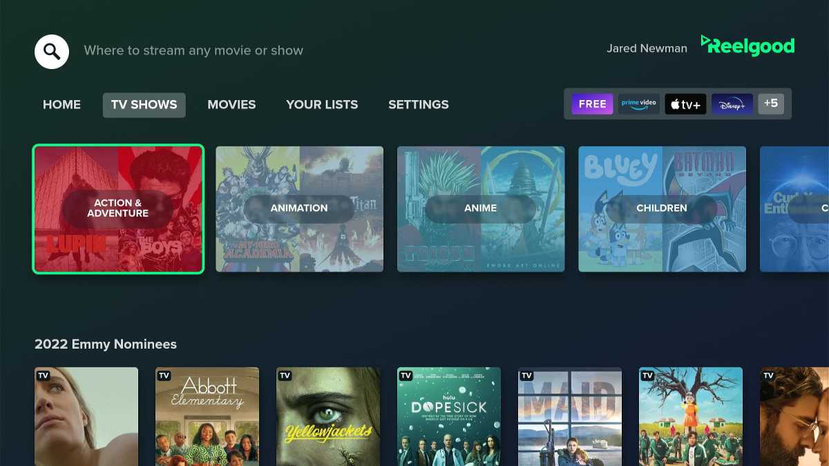 Reelgood on Android TV