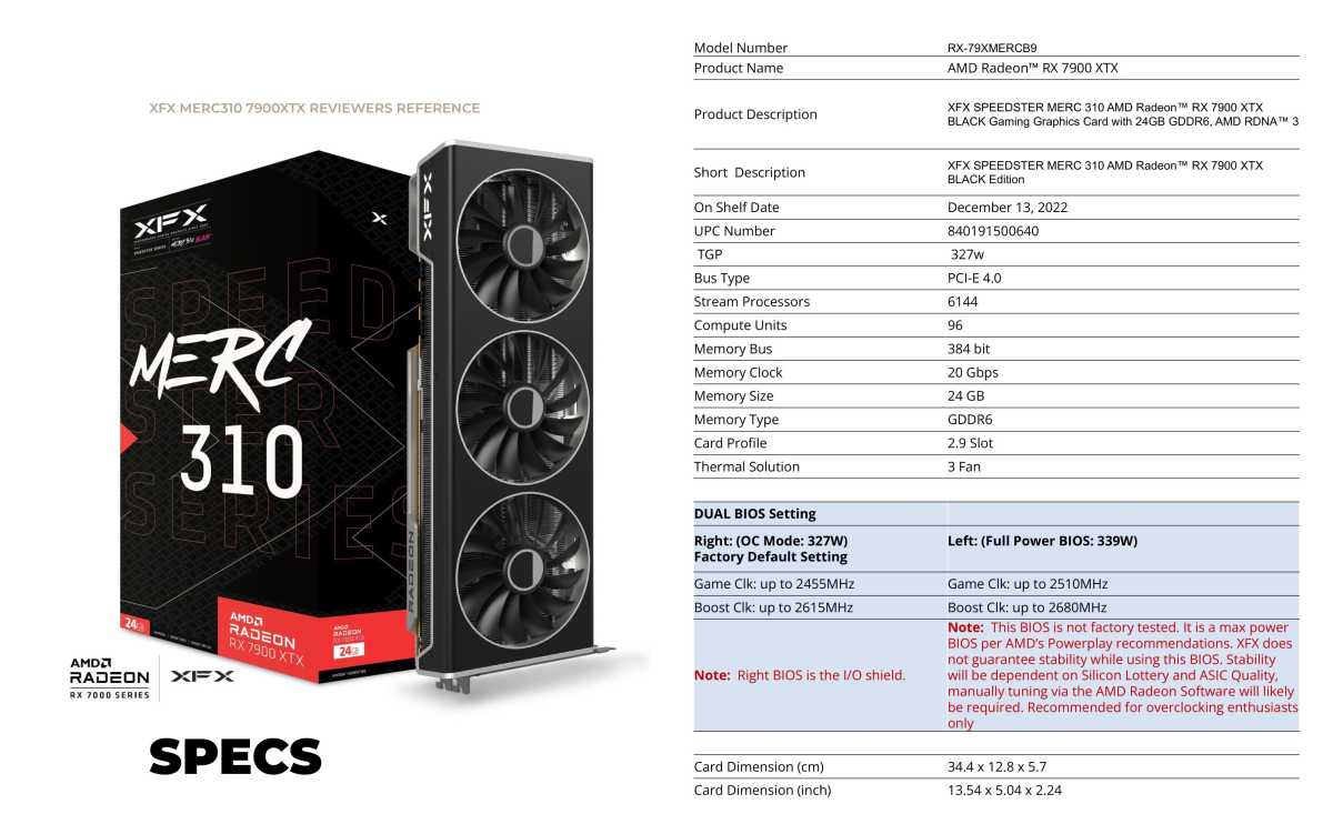 XFX Speedster Merc 310 7900 XTX review: Silent, frigid, and powerful