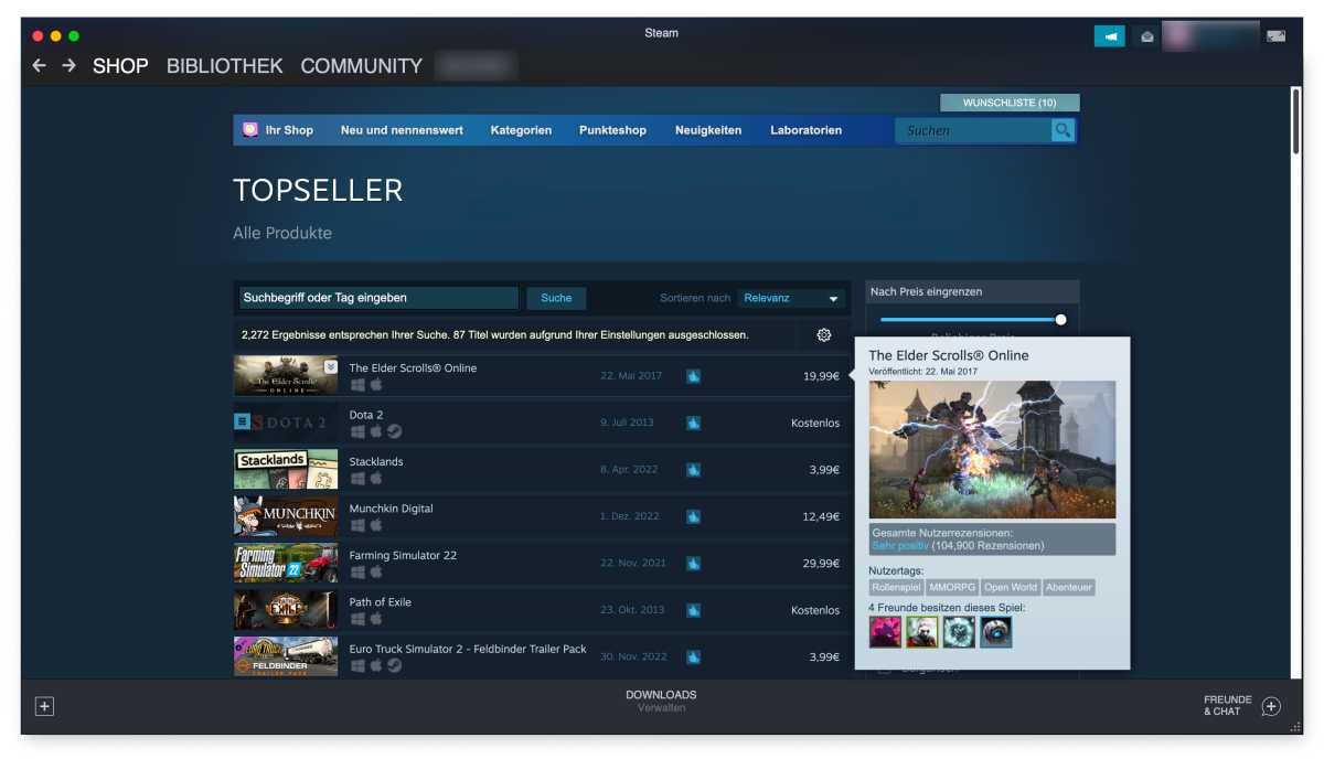 Steam auf macOS