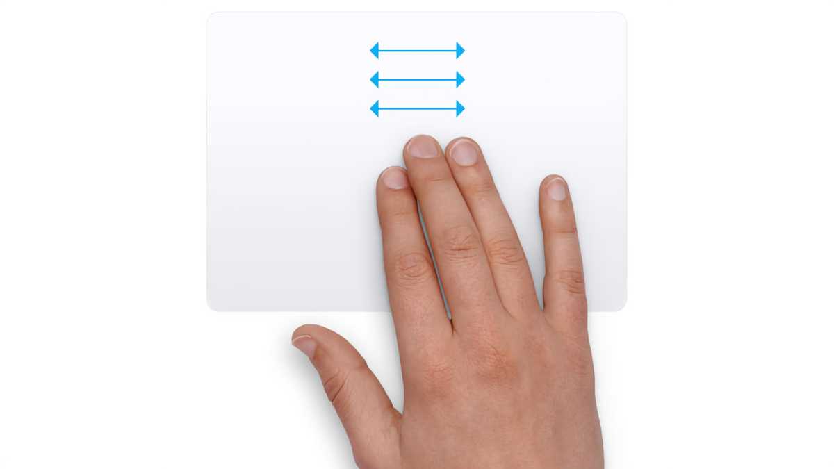 arrastre con tres dedos en el trackpad