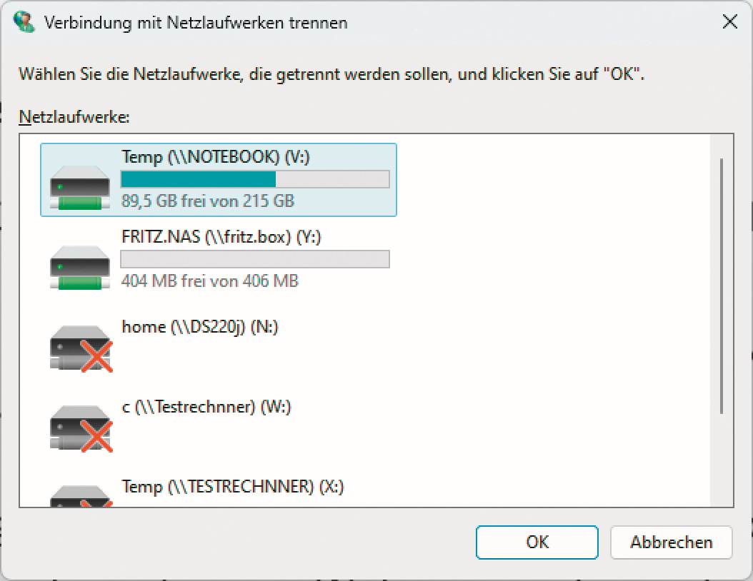 Netzlaufwerk trennen