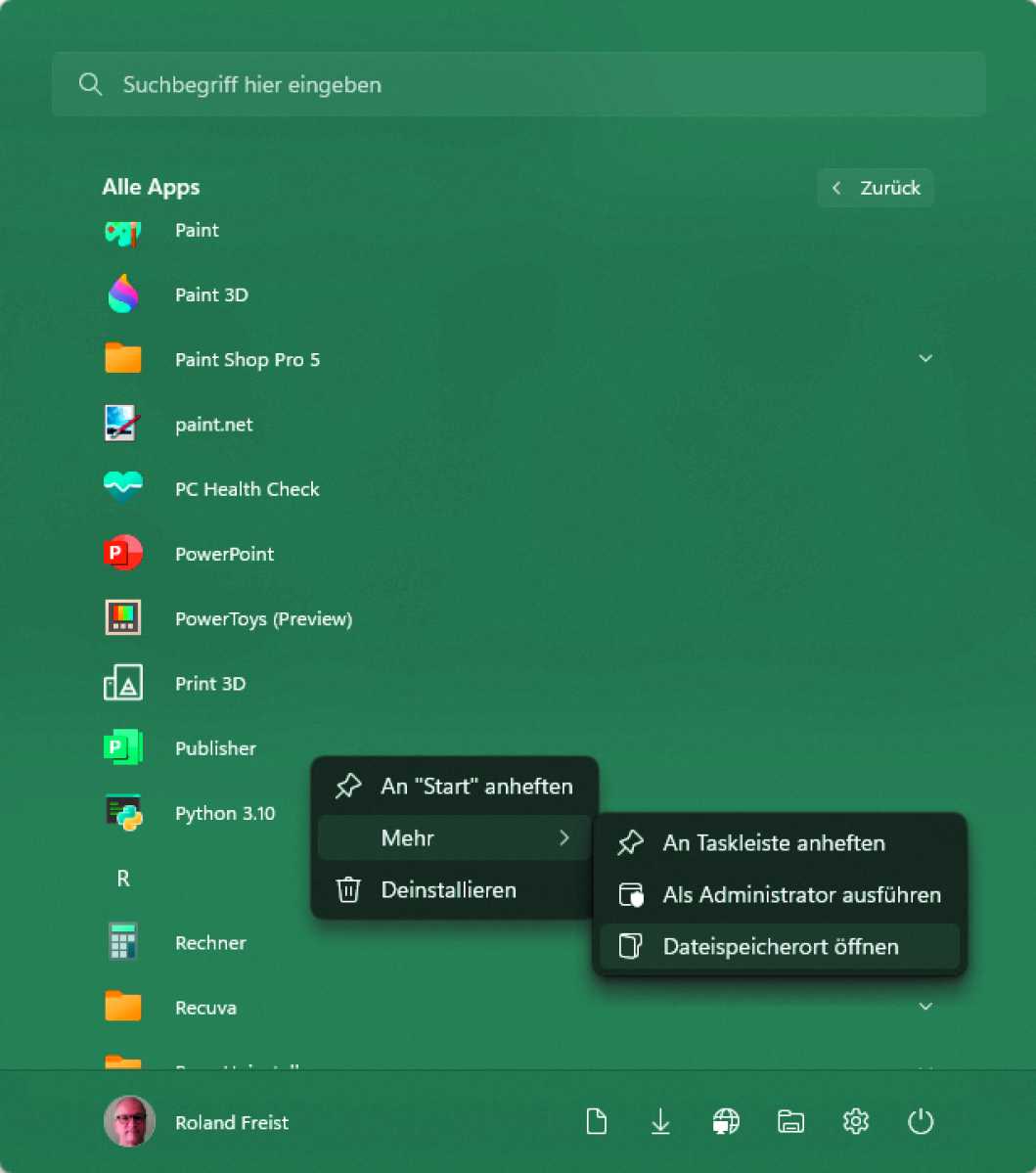 Desktop-Verknüpfung anlegen