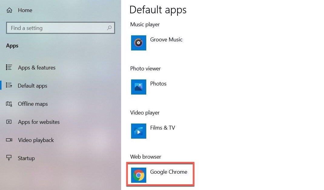 Windows 10 change default apps