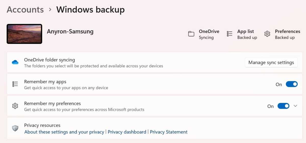 Windows Backup Settings Windows 11