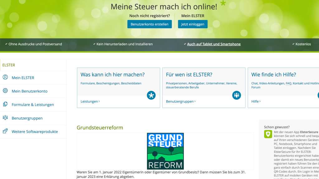 Image: SteuererklÃ¤rung 2022 mit Mein Elster: So gehtâs