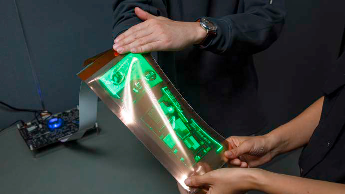 Für die Zukunft stellt sich LG unter anderem ein Stretch-Display vor, das dehnbar ist und sich für unebenen Untergrund wie der menschlichen Haut eignen soll.