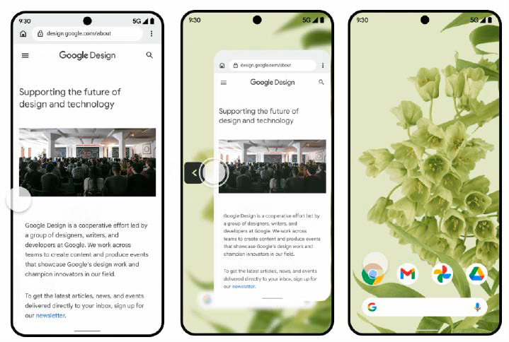 Die animierte Vorschau für die Zurück-Geste („Predictive back gesture“) steht über die Entwickler- Einstellungen schon in Android 13 zur Verfügung, in Version 14 wird sie fest integriert.