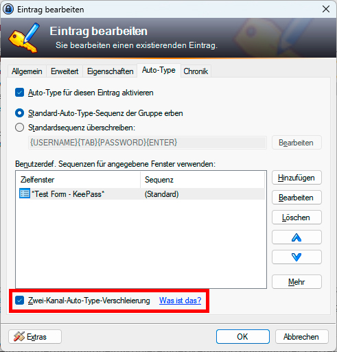 Mit der Auto-Type-Funktion bietet Keepass ein wirksames Hilfsmittel, um den Zugriff von Keyloggern auf die Passwörter zu unterbinden.