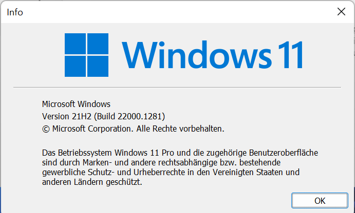 Welches Windows ist installiert? Das Tool Winver starten Sie über Win-R. Es zeigt die Windows- Version und Build- Nummer an.