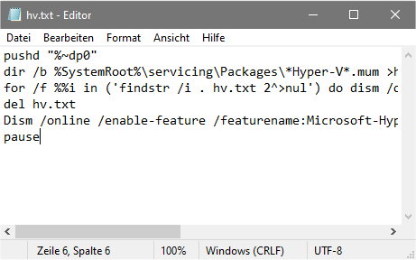 Mithilfe dieser kleinen Textdatei steht Microsofts Virtualisierungsfunktion Hyper-V auch in den Home-Editionen von Windows 10 und 11 zur Verfügung.