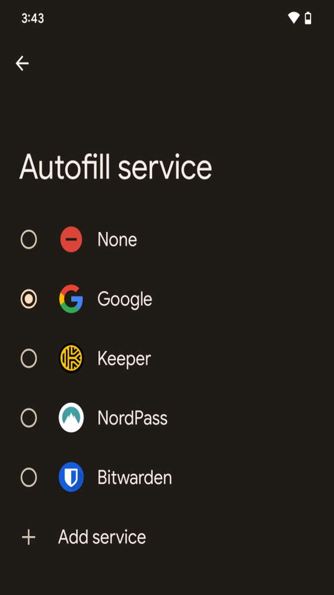 Automatisches Ausfüllen Android 13