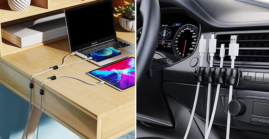 Cable cips cable tidy desk and car dash