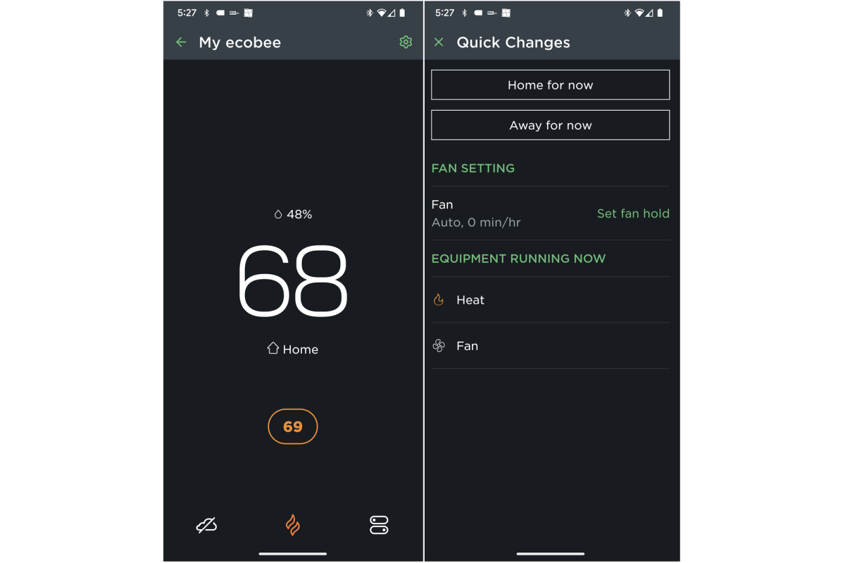 Application de thermostat intelligent Ecobee