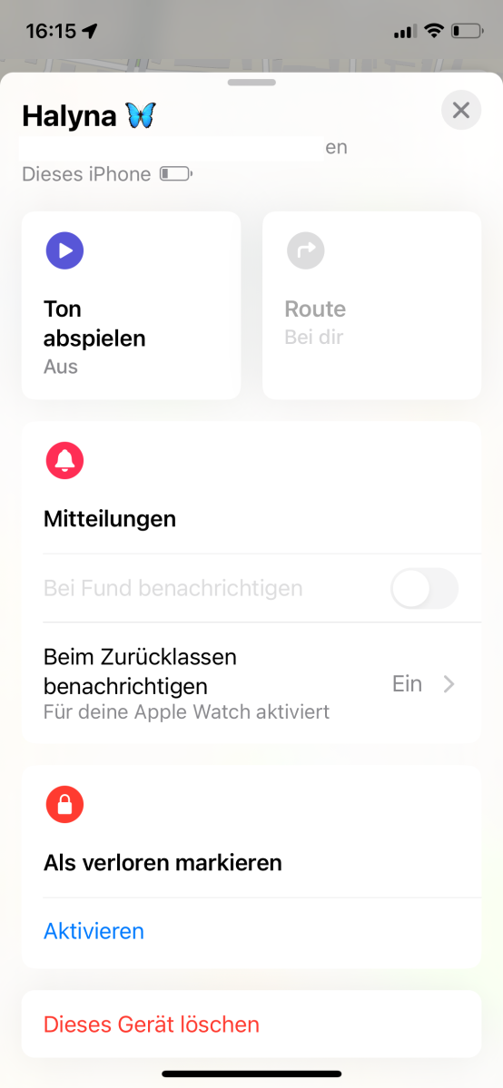 "Beim Zurücklassen benachrichtigen" ist das Fenster verantwortlich für die Erinnerungseinstellungen.
