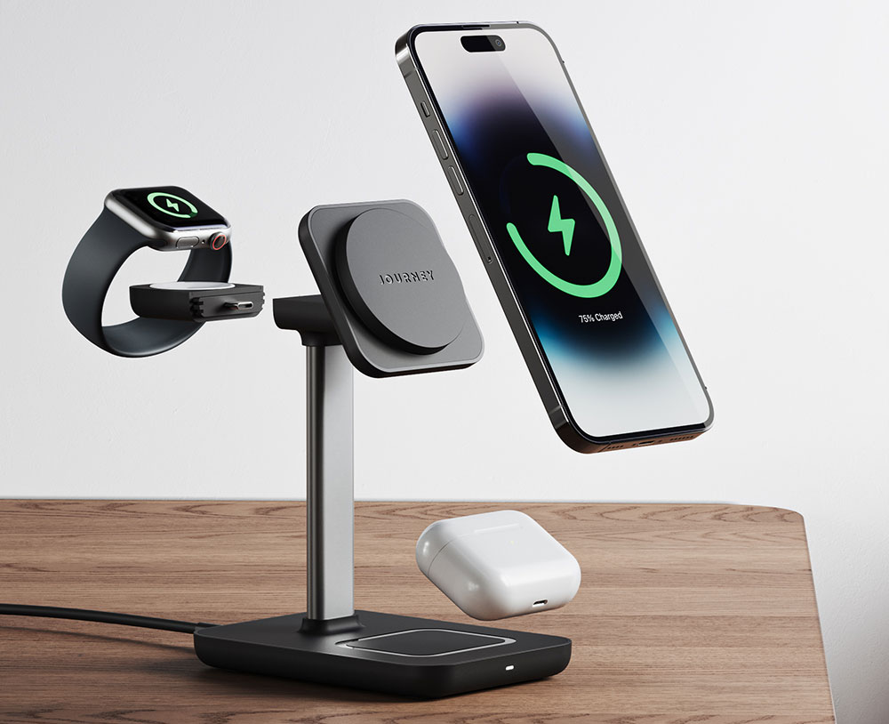 Journey Rapid TRIO 3-in-1 Wireless Charging Station – Best tilting 3-in-1 magnetic charger
