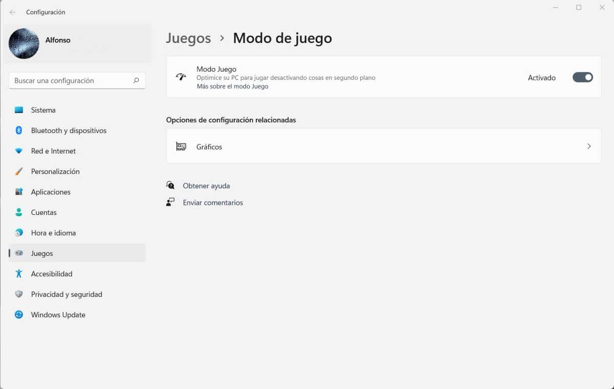 Windows 11 Modo de juego
