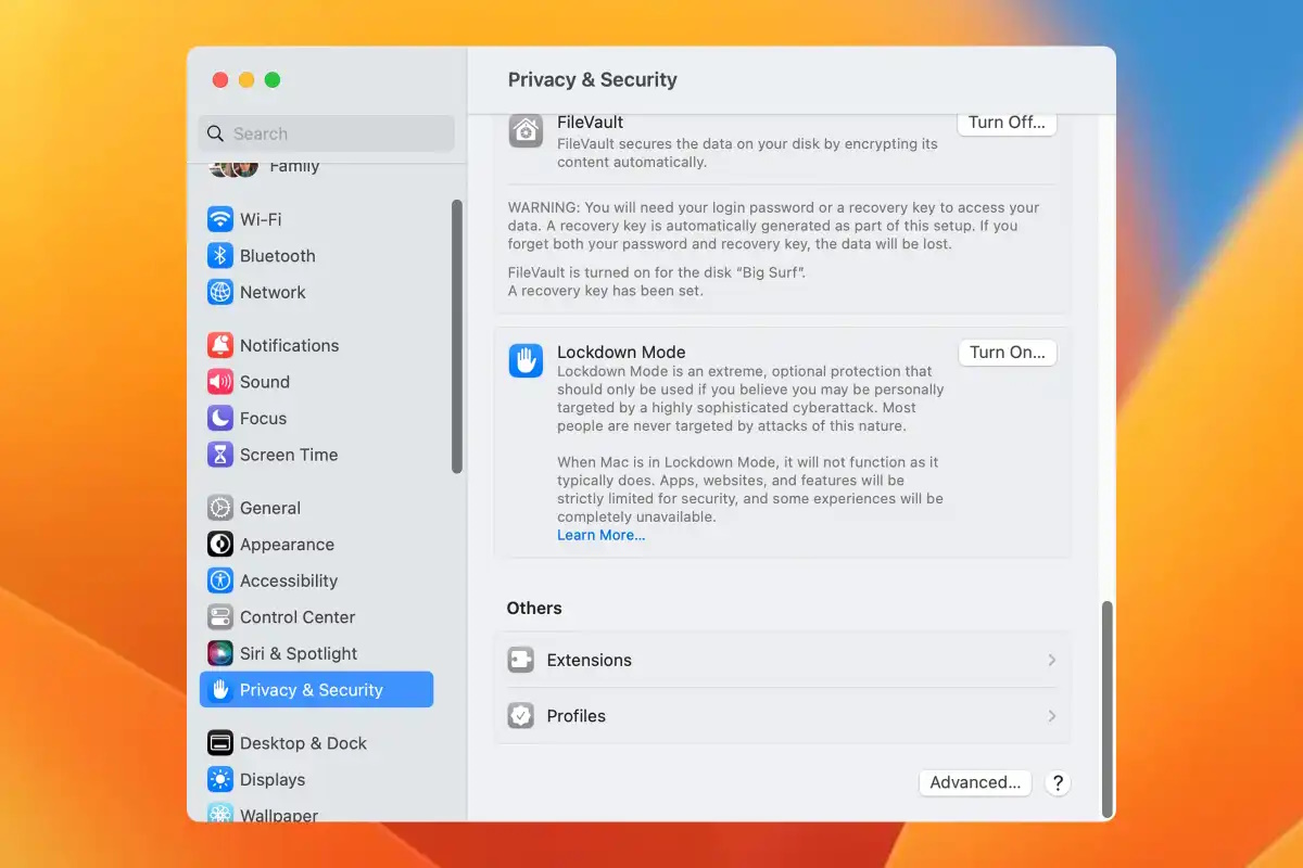 Privacidad y seguridad en macOS