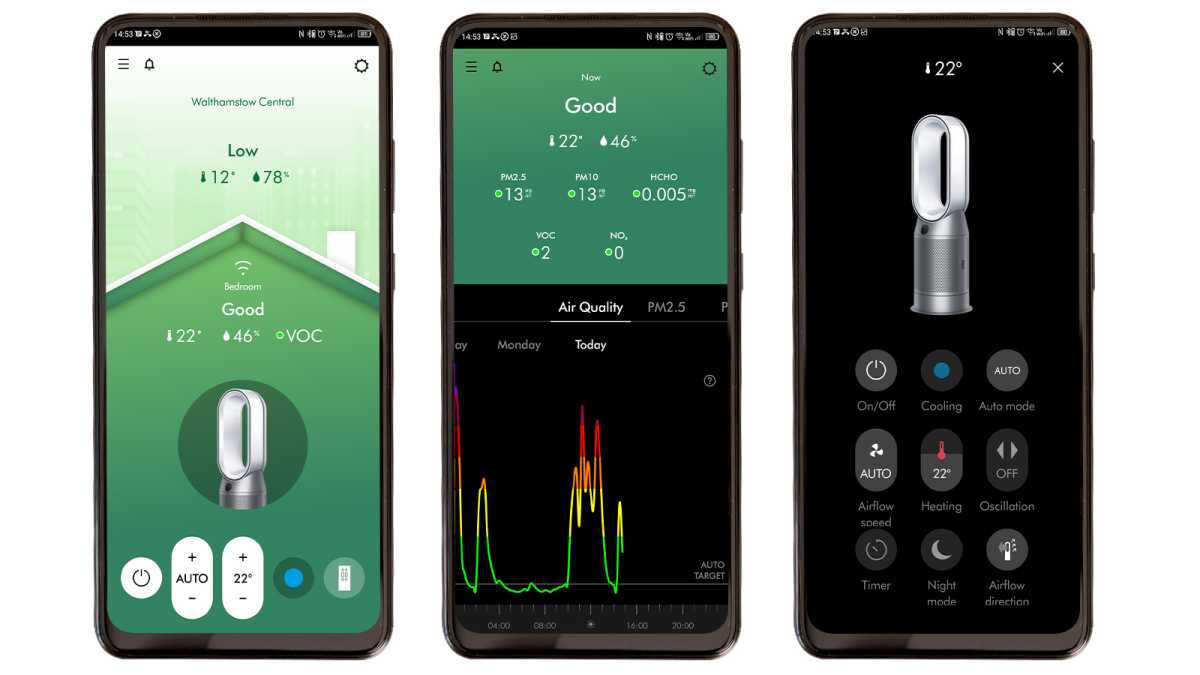 MyDyson app screenshots on a white background